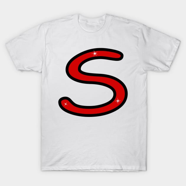 Letter S. Name with letter S. Personalized gift. Abbreviation. Abbreviation. Lettering T-Shirt by grafinya